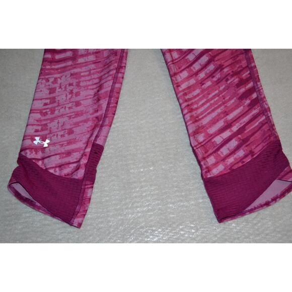 25361 Under Armour Gym Pants Leggings Capris Pink Polyester Size Medium Womens - Picture 2 of 8